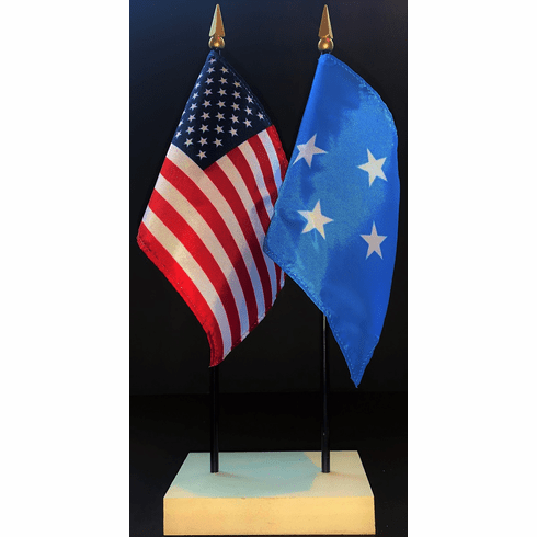Micronesia and US Flag Desk Set