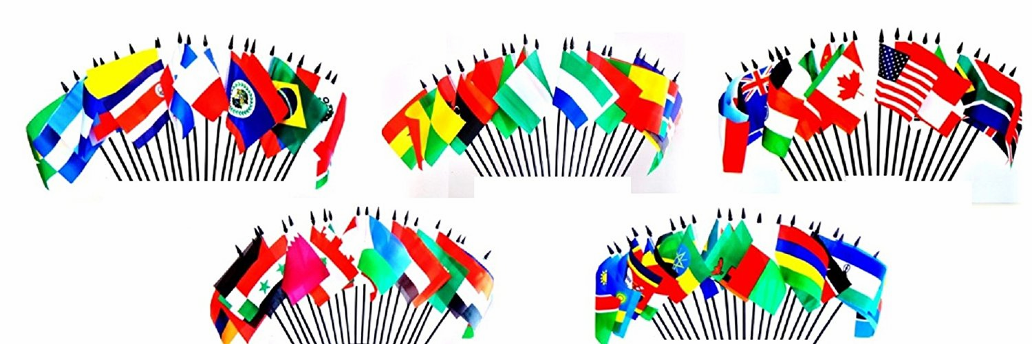 Miniature World Flag Assortment #5/Assortment of 100 World Flags