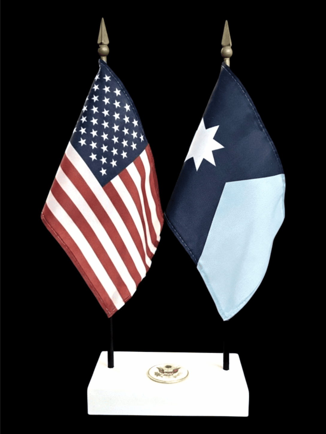 Minnesota and US Flag Executive Desk Set - New Design