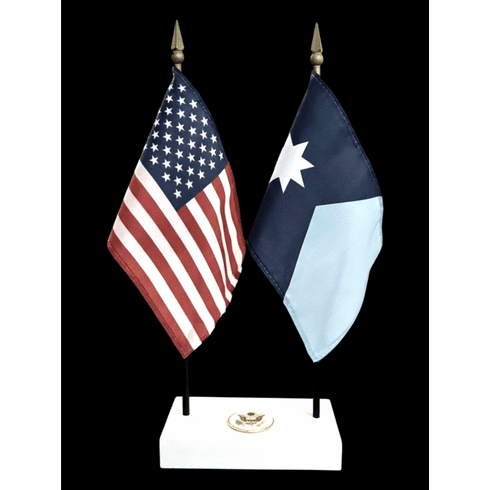 Minnesota and US Flag Executive Desk Set - New Design