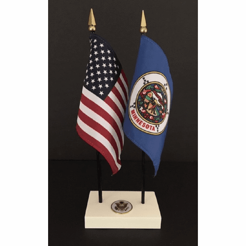 Minnesota (old design) and US Flag Executive Desk Set
