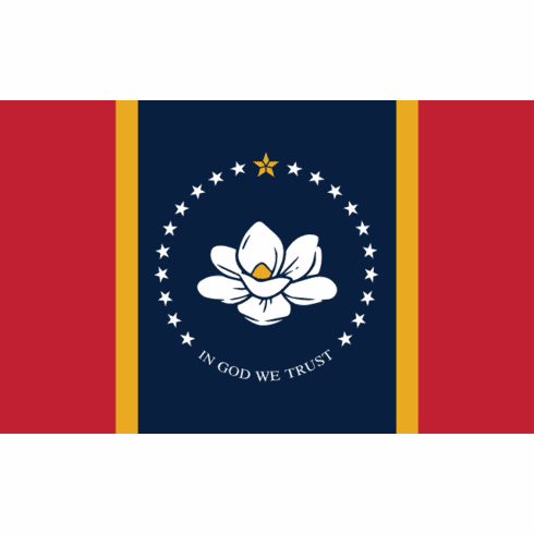 Mississippi Polyester Flag - 3 x 5 - New Design