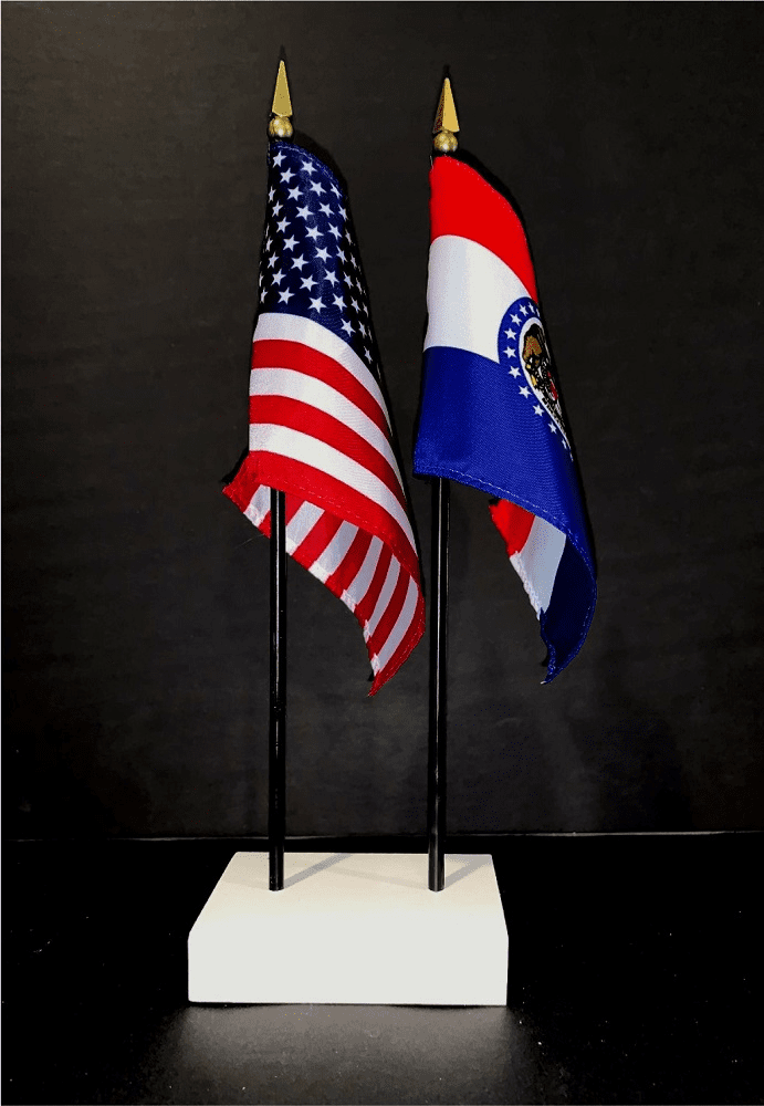 Missouri and US Flag Desk Set