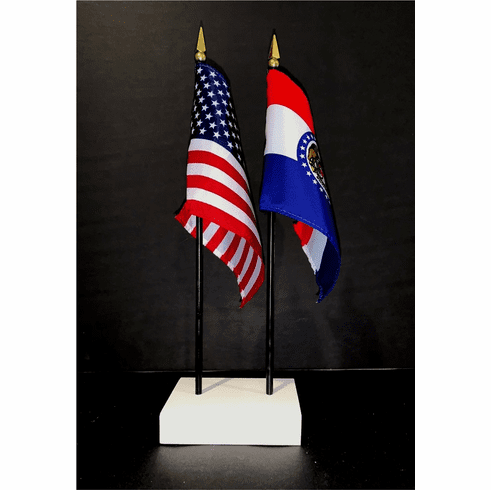 Missouri and US Flag Desk Set