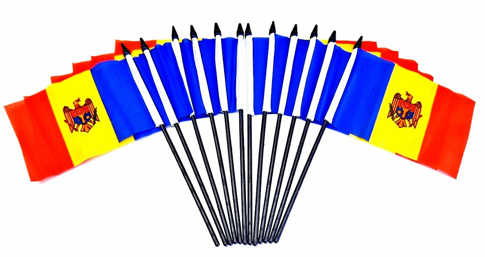 Moldova Polyester Table Flags - 12 Per Pack