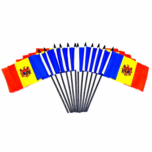 Moldova Polyester Table Flags - 12 Per Pack