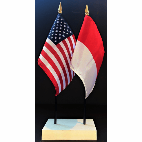 Monaco and US Flag Desk Set