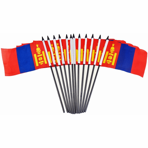 Mongolia Polyester Table Flags - 12 Per Pack