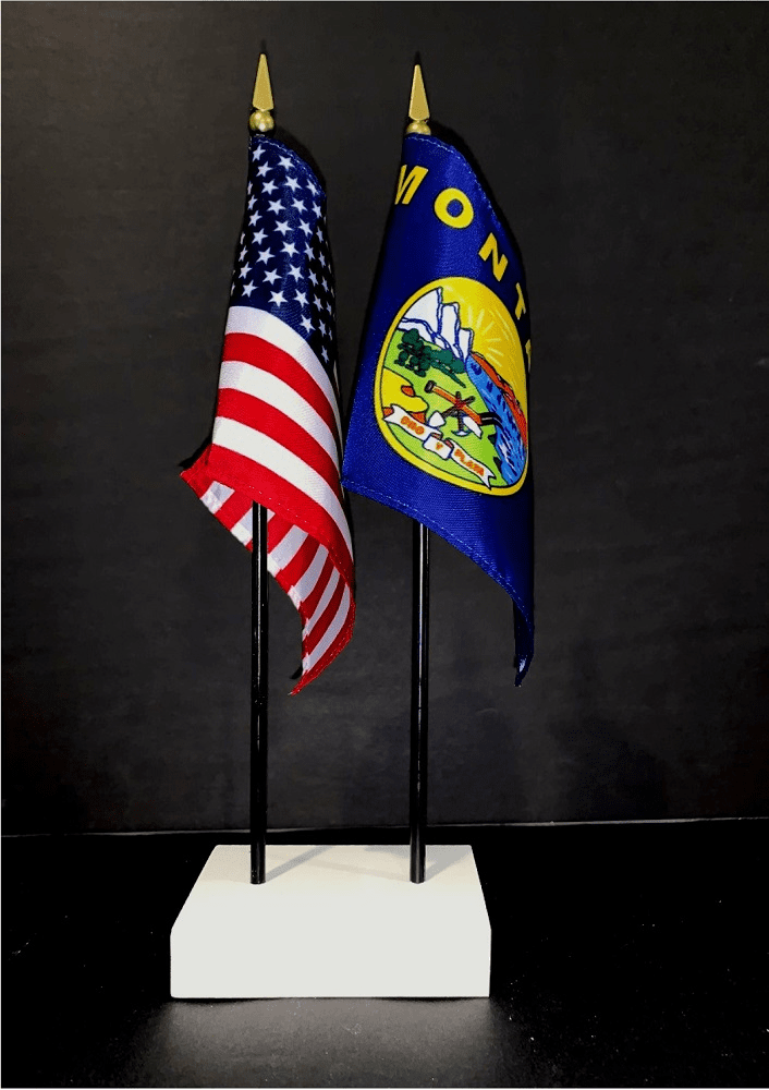 Montana and US Flag Desk Set