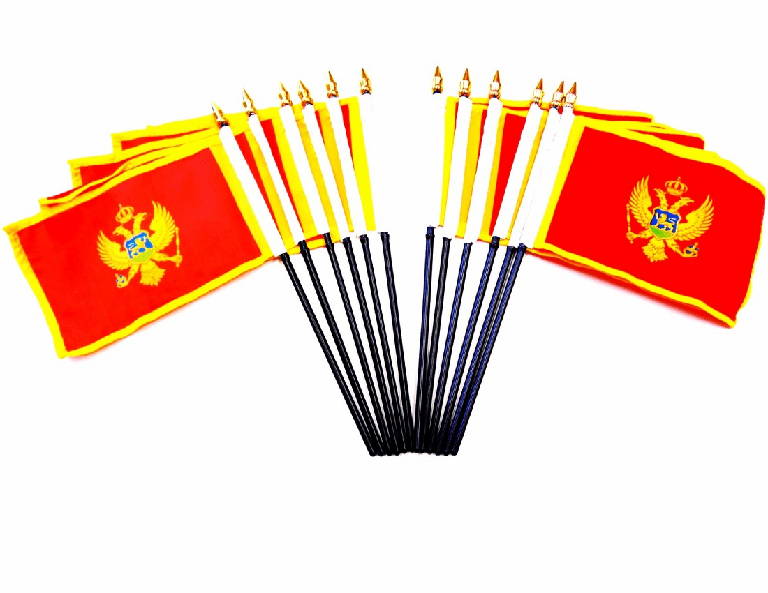 Montenegro Polyester Table Flags - 12 pack