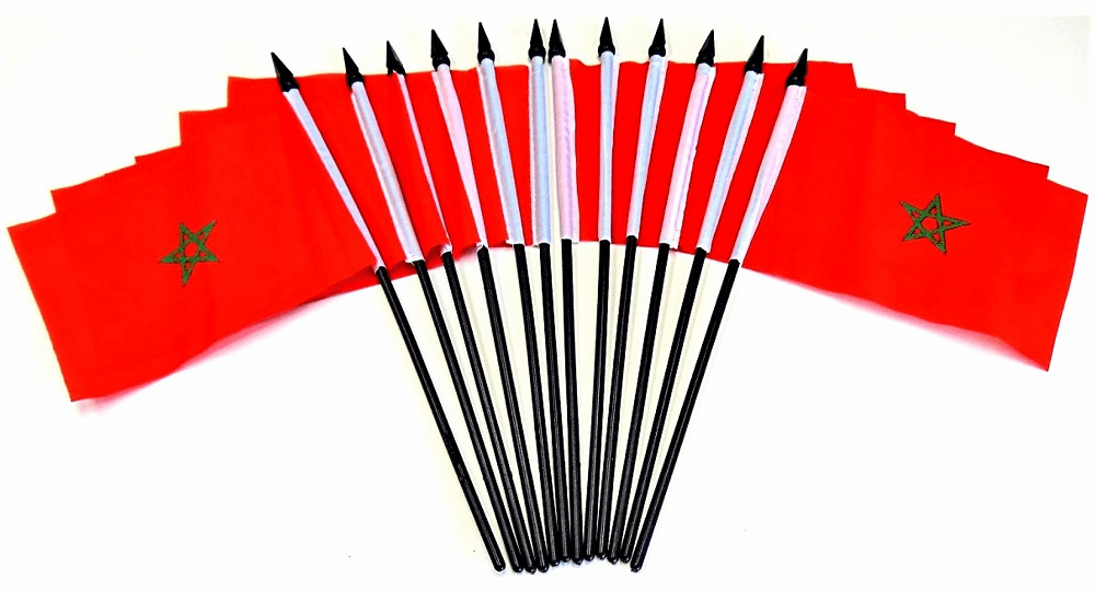 Morocco Polyester Table Flags - 12 Per Pack