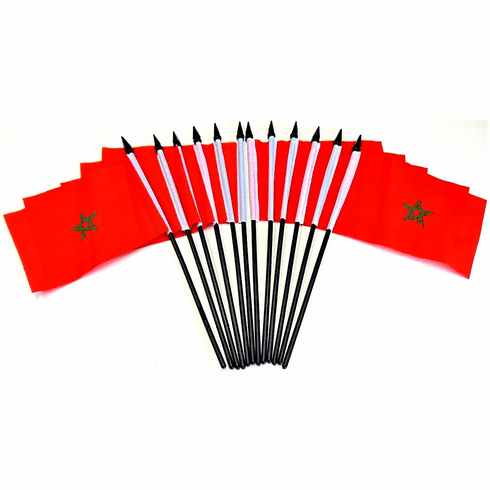 Morocco Polyester Table Flags - 12 Per Pack