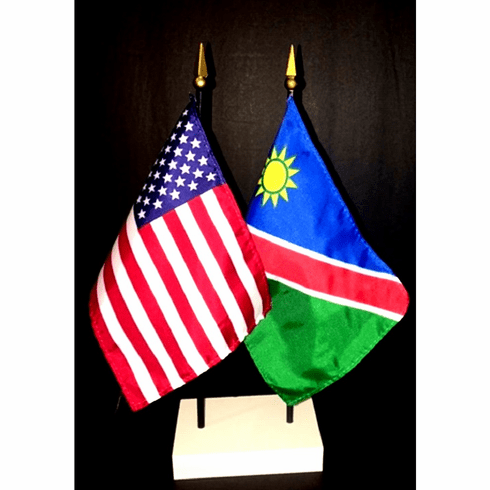 Namibia and US Flag Desk Set