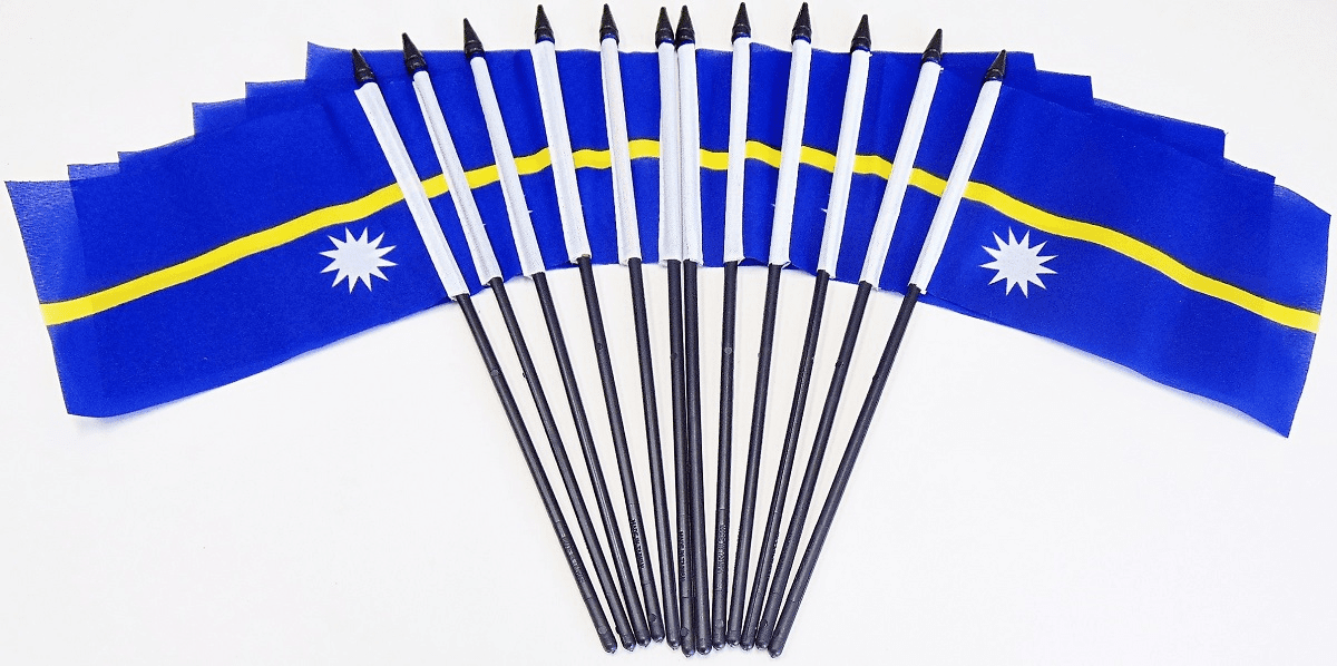 Nauru Polyester Table Flags - 12 Per Pack