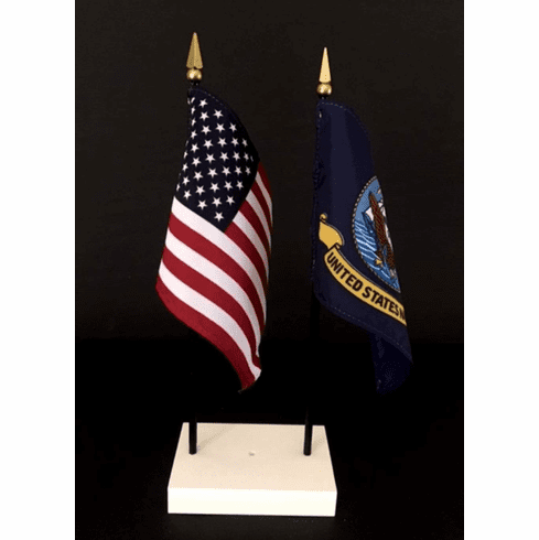 Navy and US Flag Desk Set