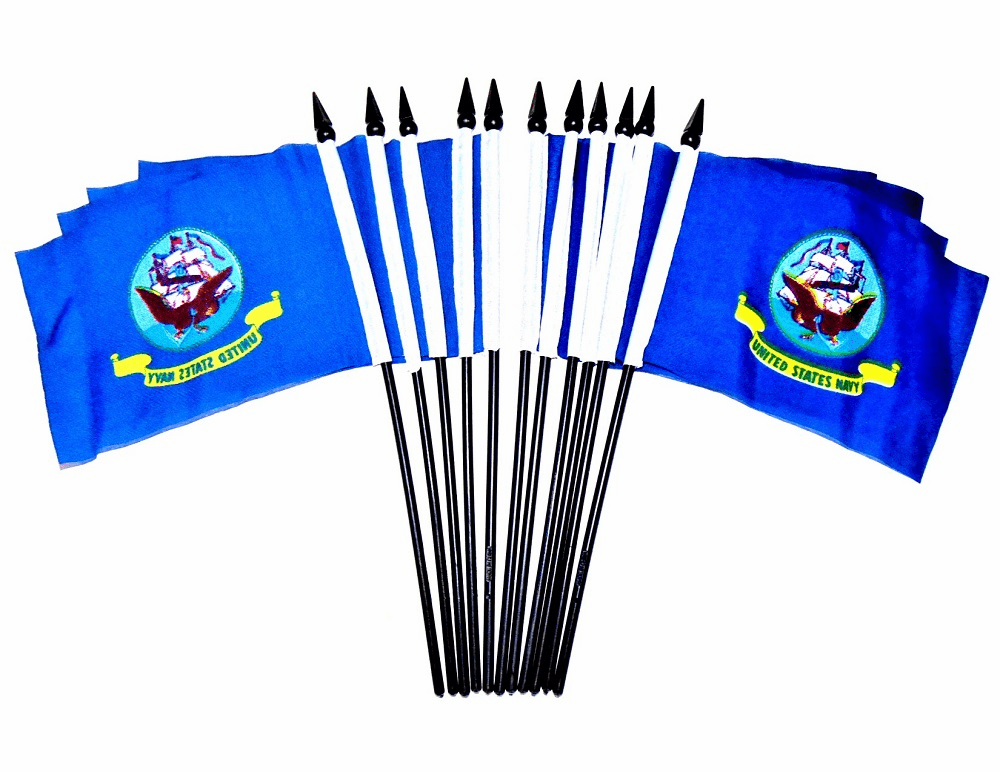 Navy Polyester Table Flags - 12 pack