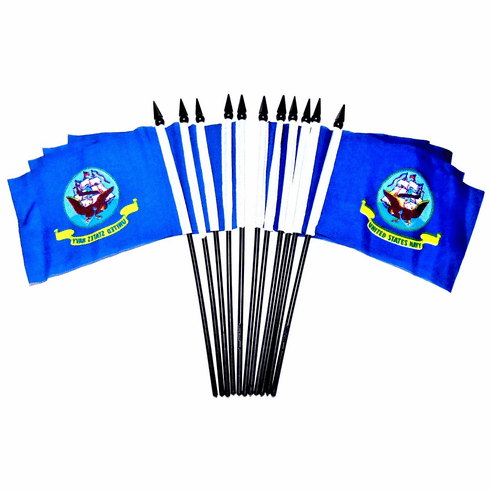 Navy Polyester Table Flags - 12 pack