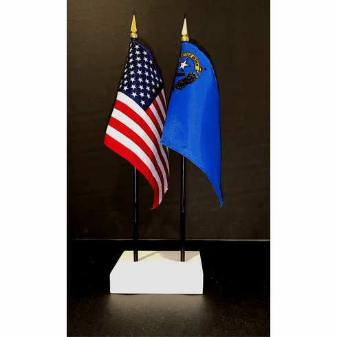Nevada and US Flag Desk Set