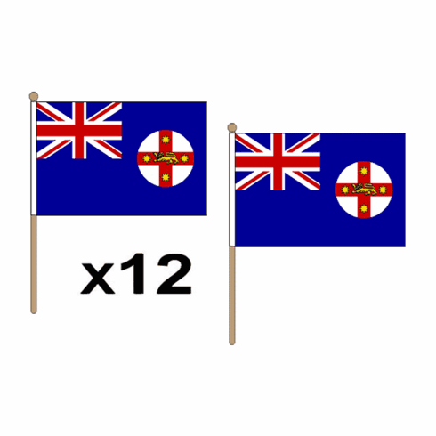 New South Wales Miniature Flags - 12 per pack