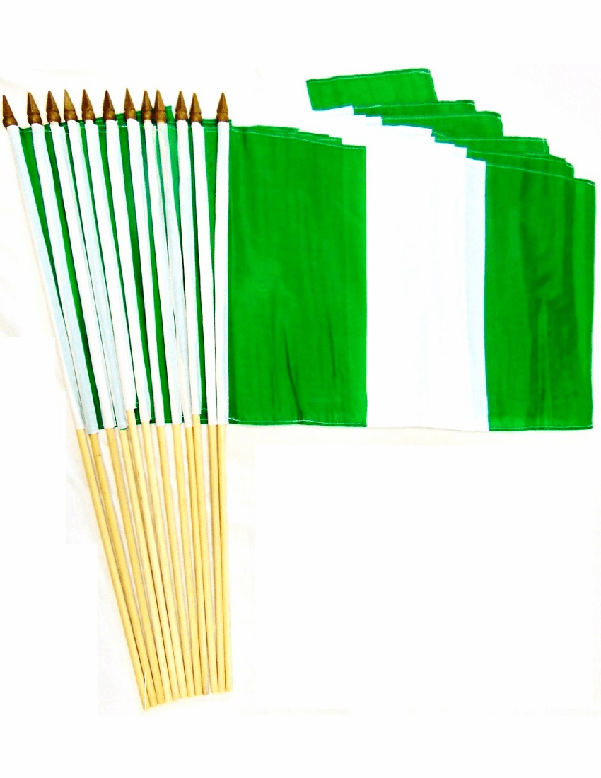 Nigeria 12" x 18" Stick Flags