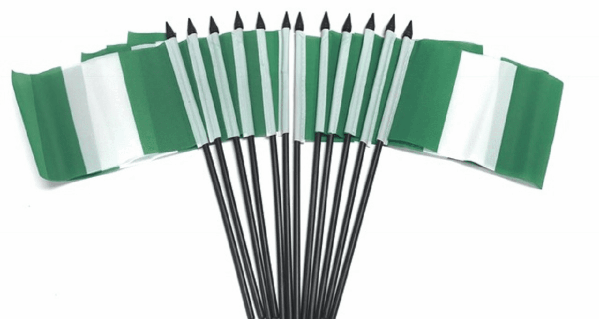 Nigeria Polyester Table Flags - 12 Per Pack