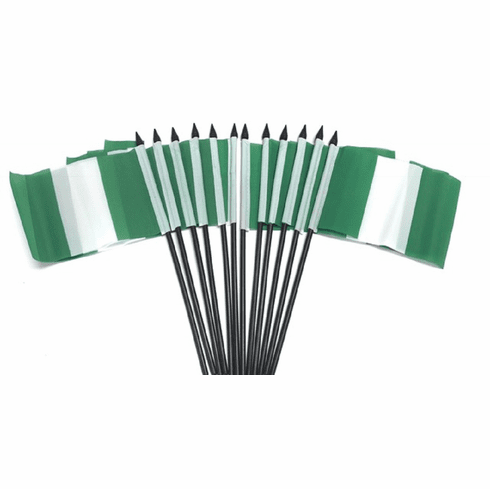 Nigeria Polyester Table Flags - 12 Per Pack