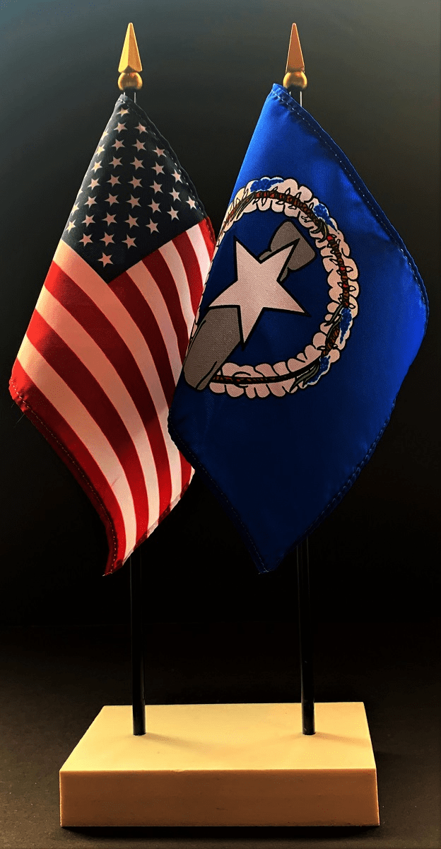 Northern Marianas and US Flag Desk Set