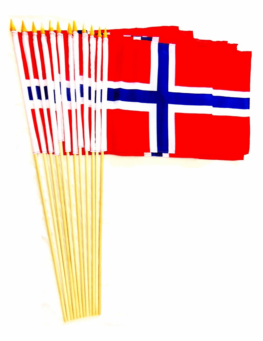 Norway 12" x 18" Stick Flags
