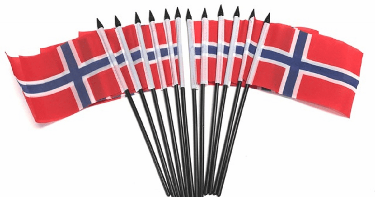 Norway Polyester Table Flag - 12 per pack