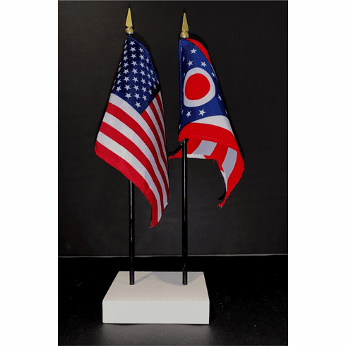 Ohio and US Flag Desk Set