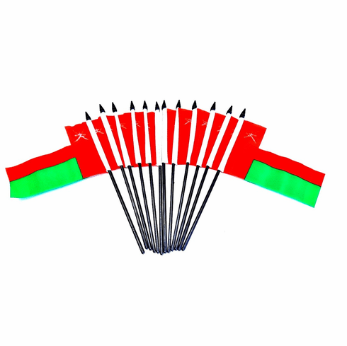 Oman Polyester Table Flags - 12 Per Pack