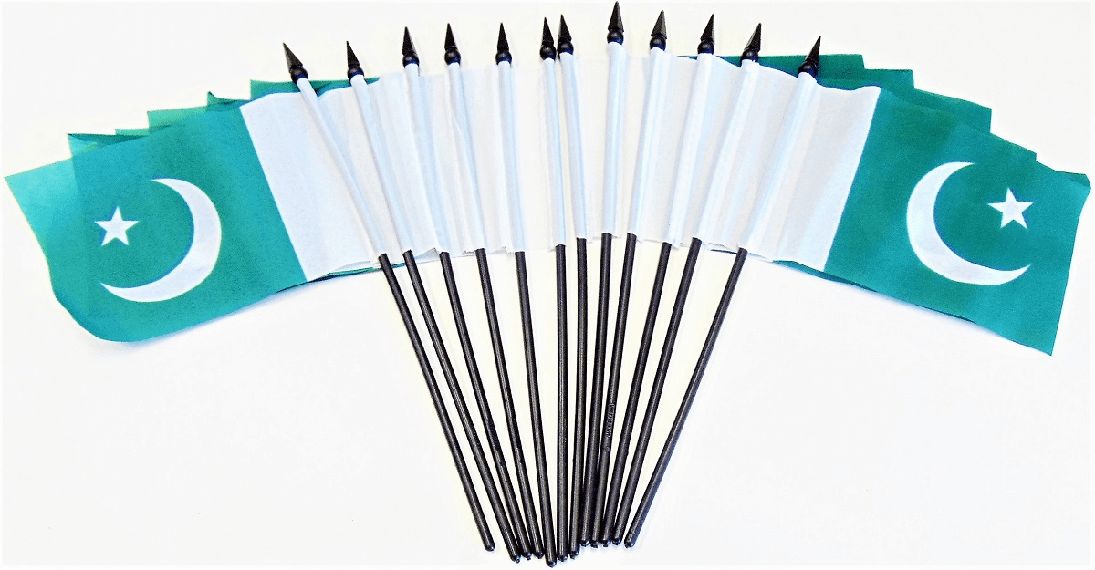 Pakistan Polyester Table Flag - 12 pack