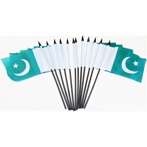 Pakistan Polyester Table Flag - 12 pack