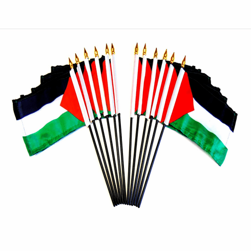 Palestine Polyester Table Flags - 12 Per Pack 