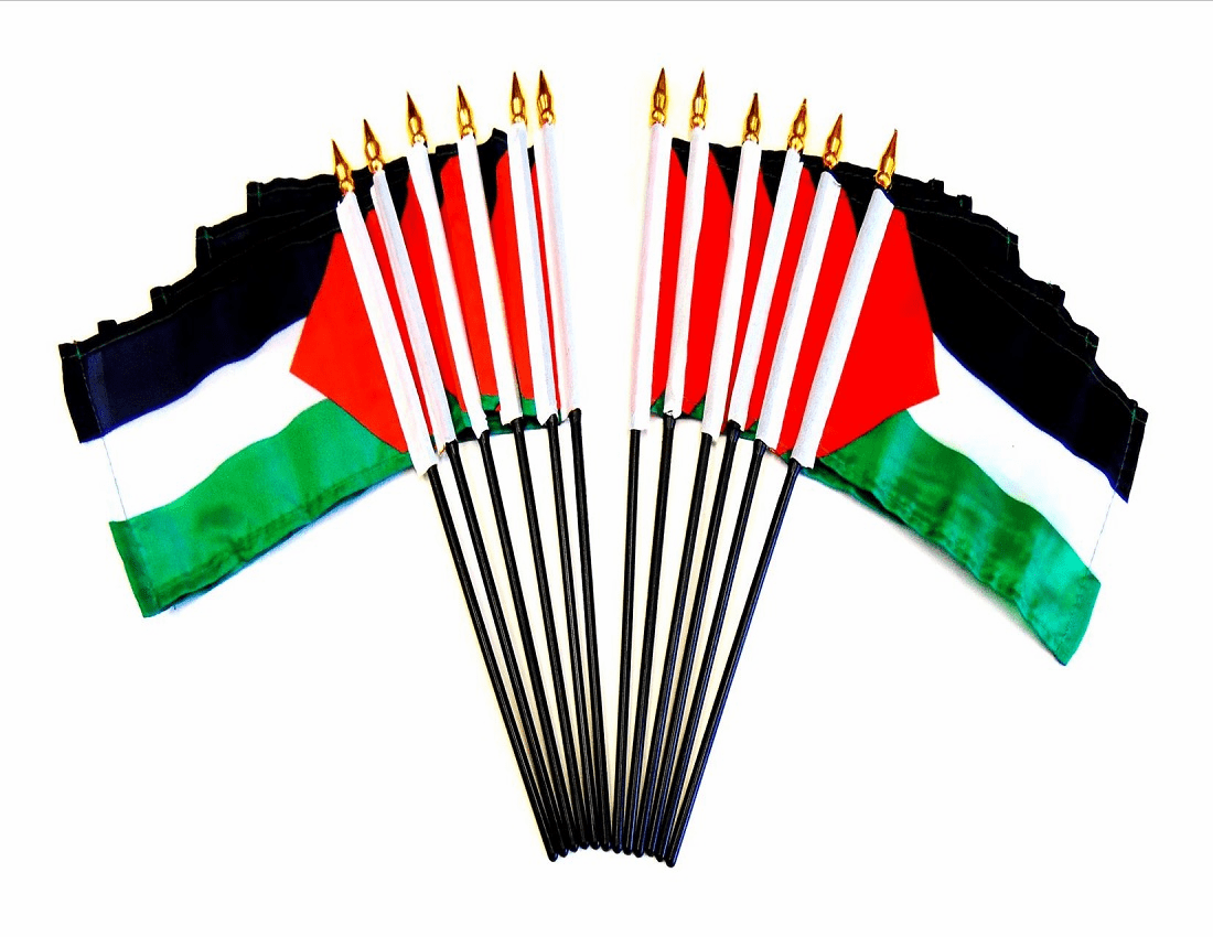 Palestine Polyester Table Flags - 12 Per Pack 