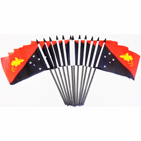 Papua New Guinea Polyester Table Flags - 12 pack