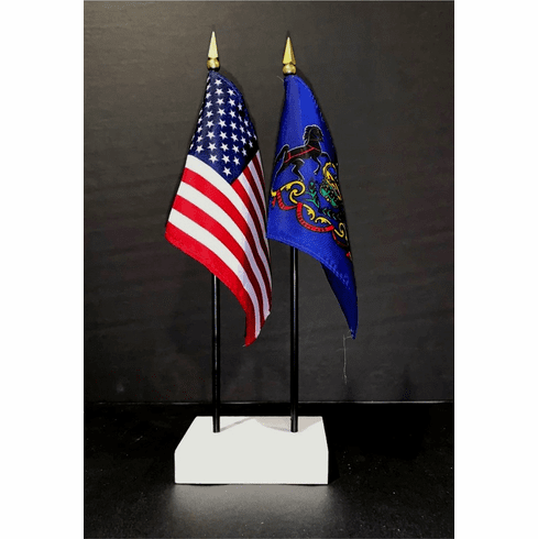 Pennsylvania and US Flag Desk Set