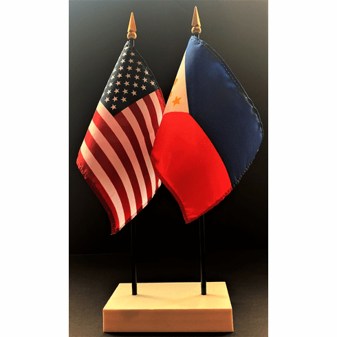 Philippines and US Flag Desk Set