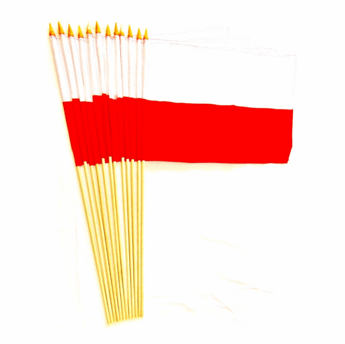Poland 12" x 18" Stick Flags