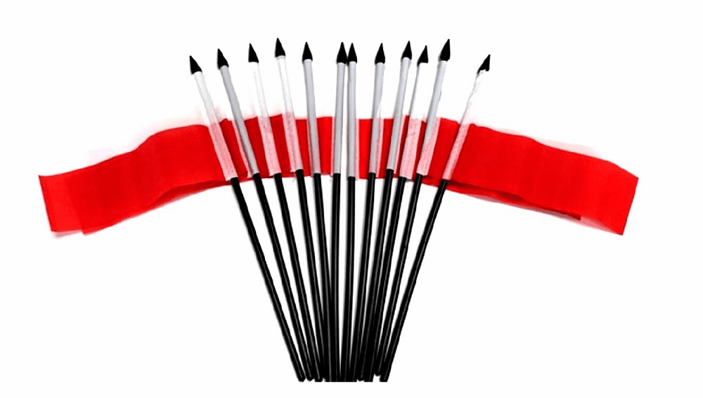 Poland (No Eagle) Polyester Table Flag - 12 per pack