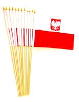 Poland w/Eagle 12" x 18" Stick Flags