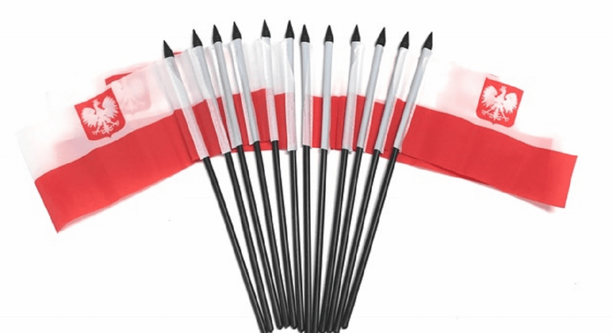 Poland (With Eagle) Polyester Table Flag - 12 per pack