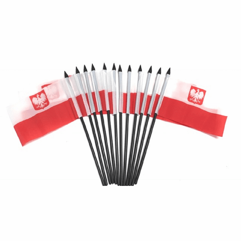 Poland (With Eagle) Polyester Table Flag - 12 per pack
