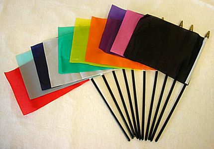 Polyester Solid Color Miniature Flags<br>Sold Only by the Dozen