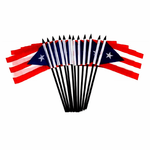 Puerto Rico Polyester Table Flag - 12 per pack