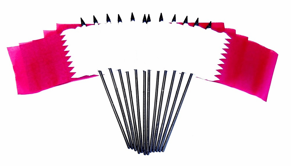 Qatar Polyester Table Flags - 12 Per Pack