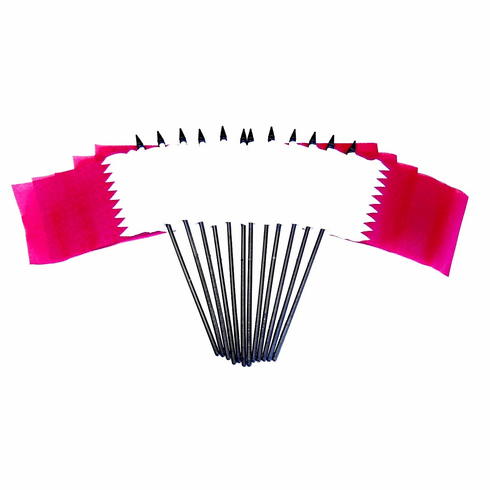 Qatar Polyester Table Flags - 12 Per Pack