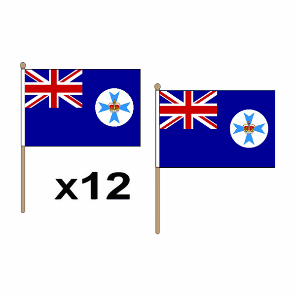 Queensland Miniature Flags - 12 per pack