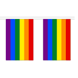 Rainbow Double Mars Table Flag 5x8" - Gay Pride Desk Flag With Black Base