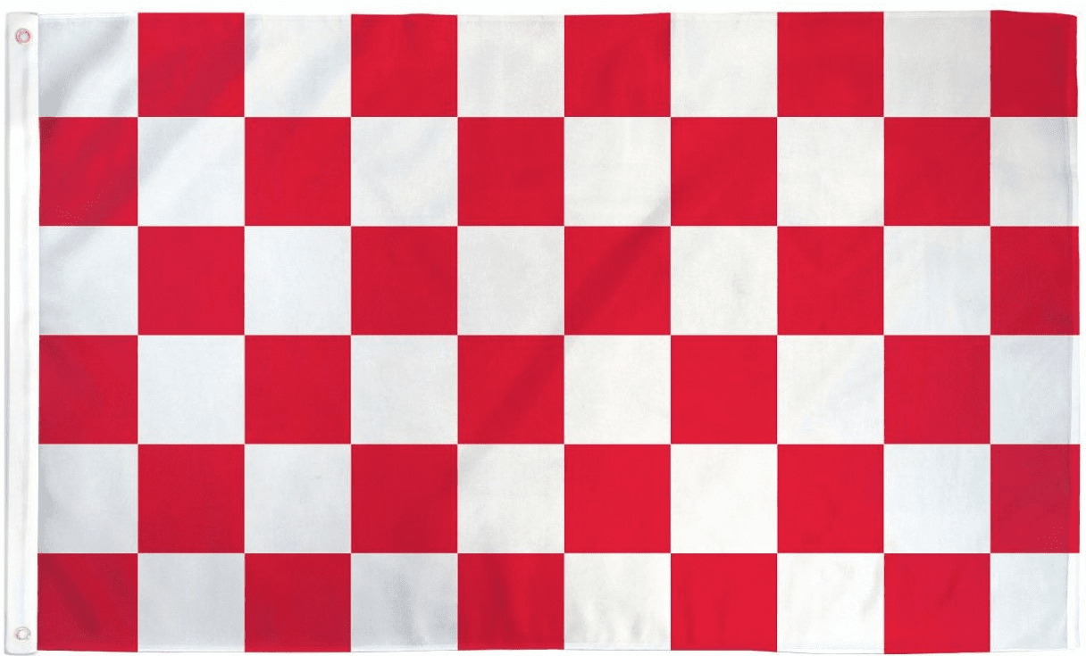 Red and White Checkered Polyester flag
